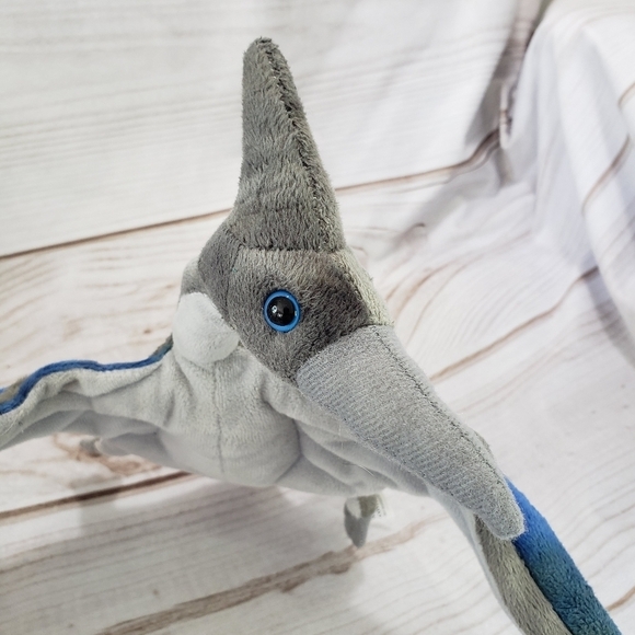 Adventure Planet Pteranodon Flying Dinosaur Plush Toy Posable 11 Inch Blue Gray - Picture 2 of 8